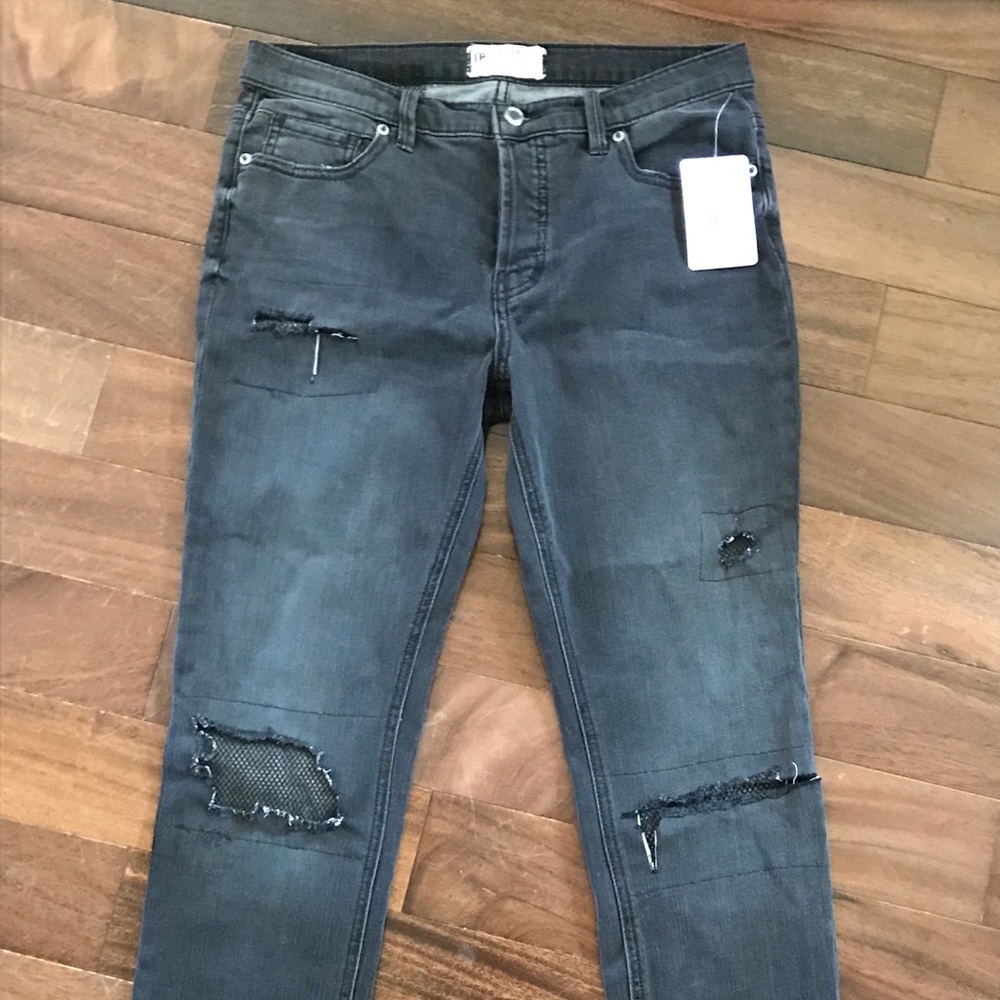 Free People Faded Black Ankle Skinny Jeans